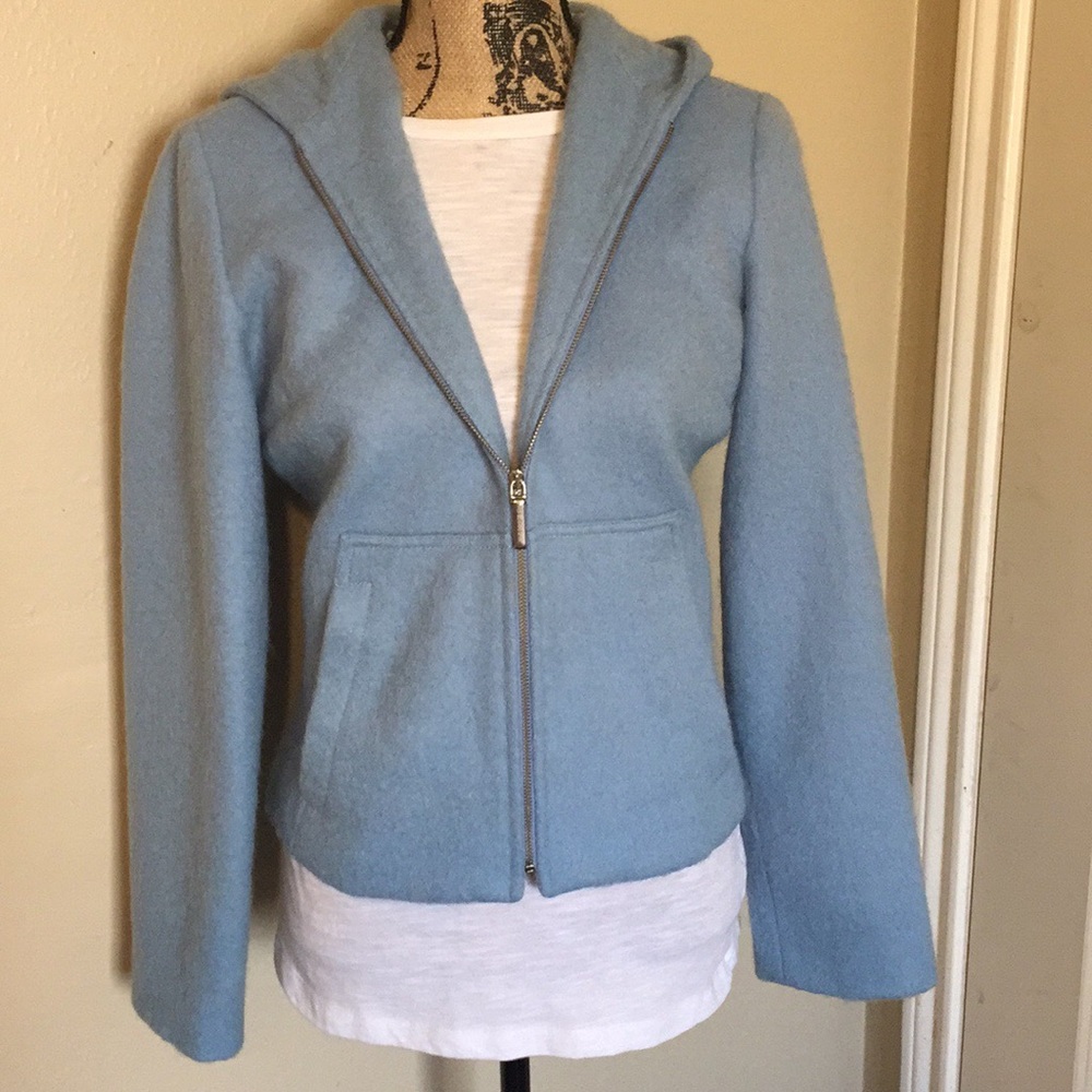 Baby blue Cashmere Wool Moschino jean jacket